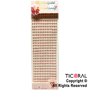 STICKERS STRASS DIAMANTES AUTOADHESIVOS ROSA X 1 PLANCHAS